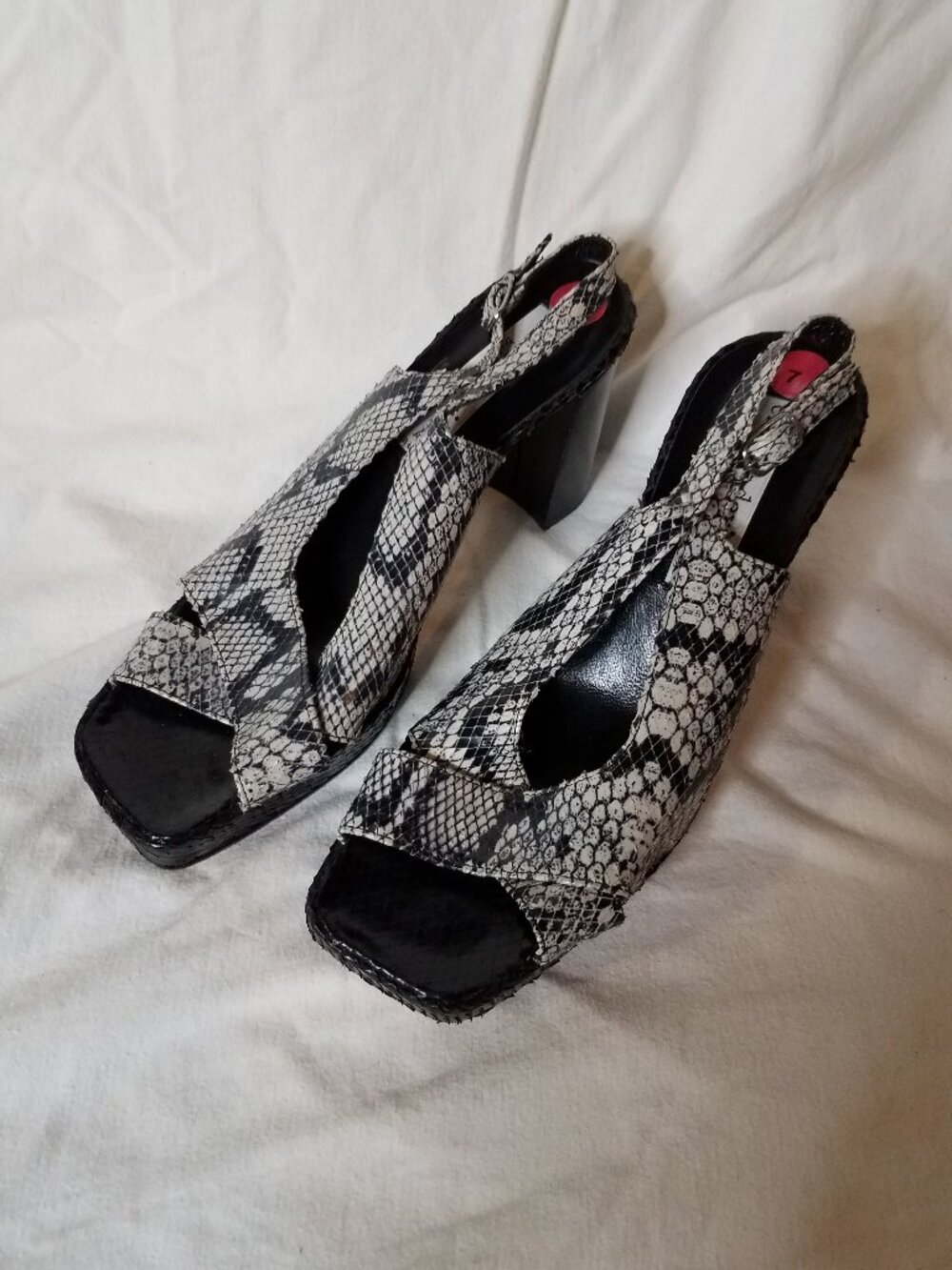 Faux Snake Skin Leather Sandals Made in Italy